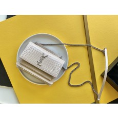 세인트로랑 모노그램 선셋 체인 숄더백 베이지 은장 (19cm)
