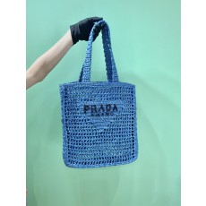 프라다 Prada 라피아 토트 릴리 네트백