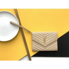세인트로랑 모노그램 엔벨로프 클러치백 베이지 금장 (21cm)