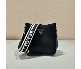 프라다 PRADA 은장로고 더블 스트랩 호보 미니 숄더 백