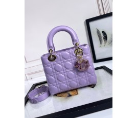 [DIOR-디올] 디올 양가죽 레이디백  스몰 보라색 20CM